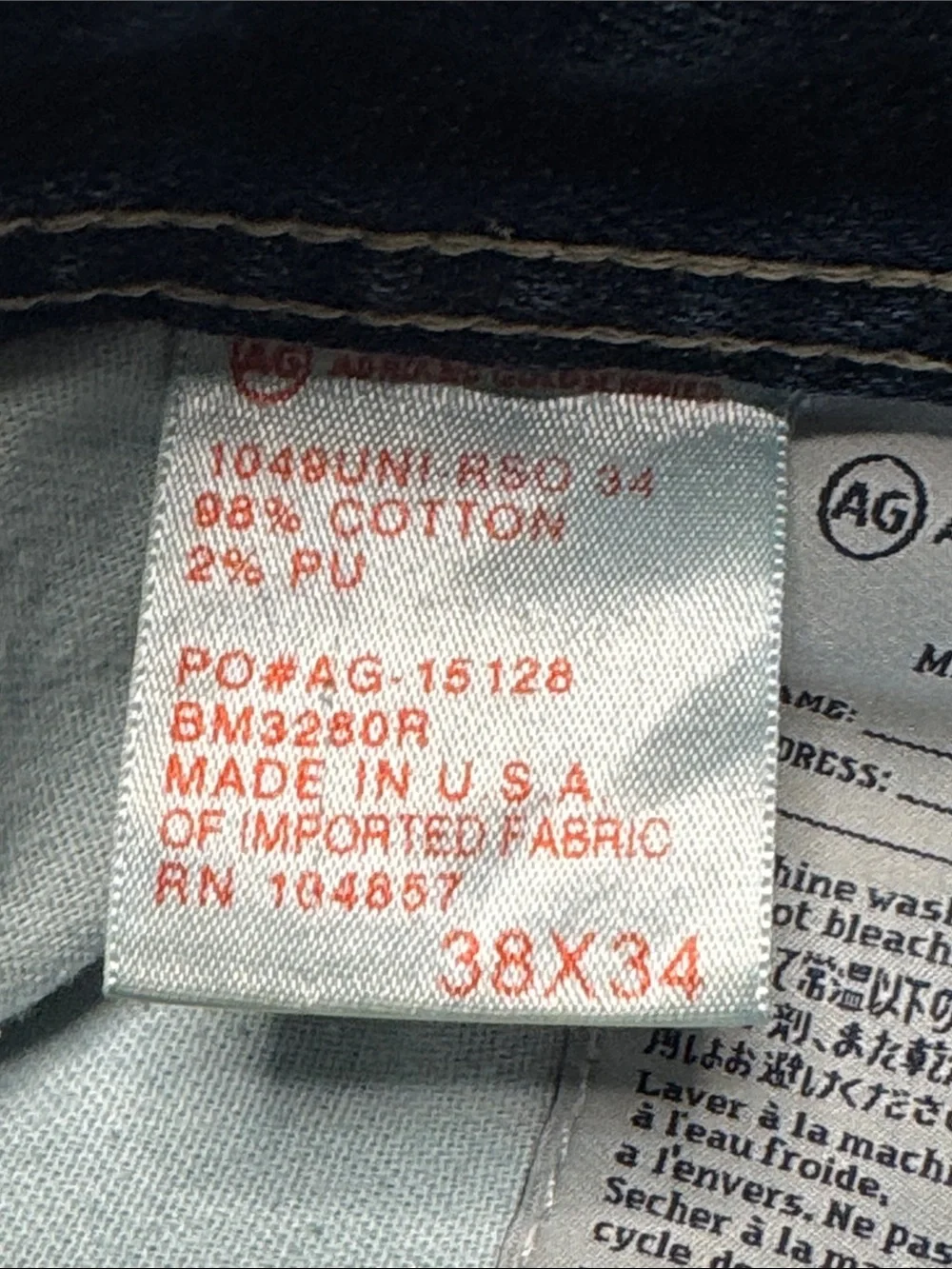AG ADRIANO GOLDSCHMIED THE PROTEGE STRAIGHT LEG JEANS MENS PREMIUM SIZE 38